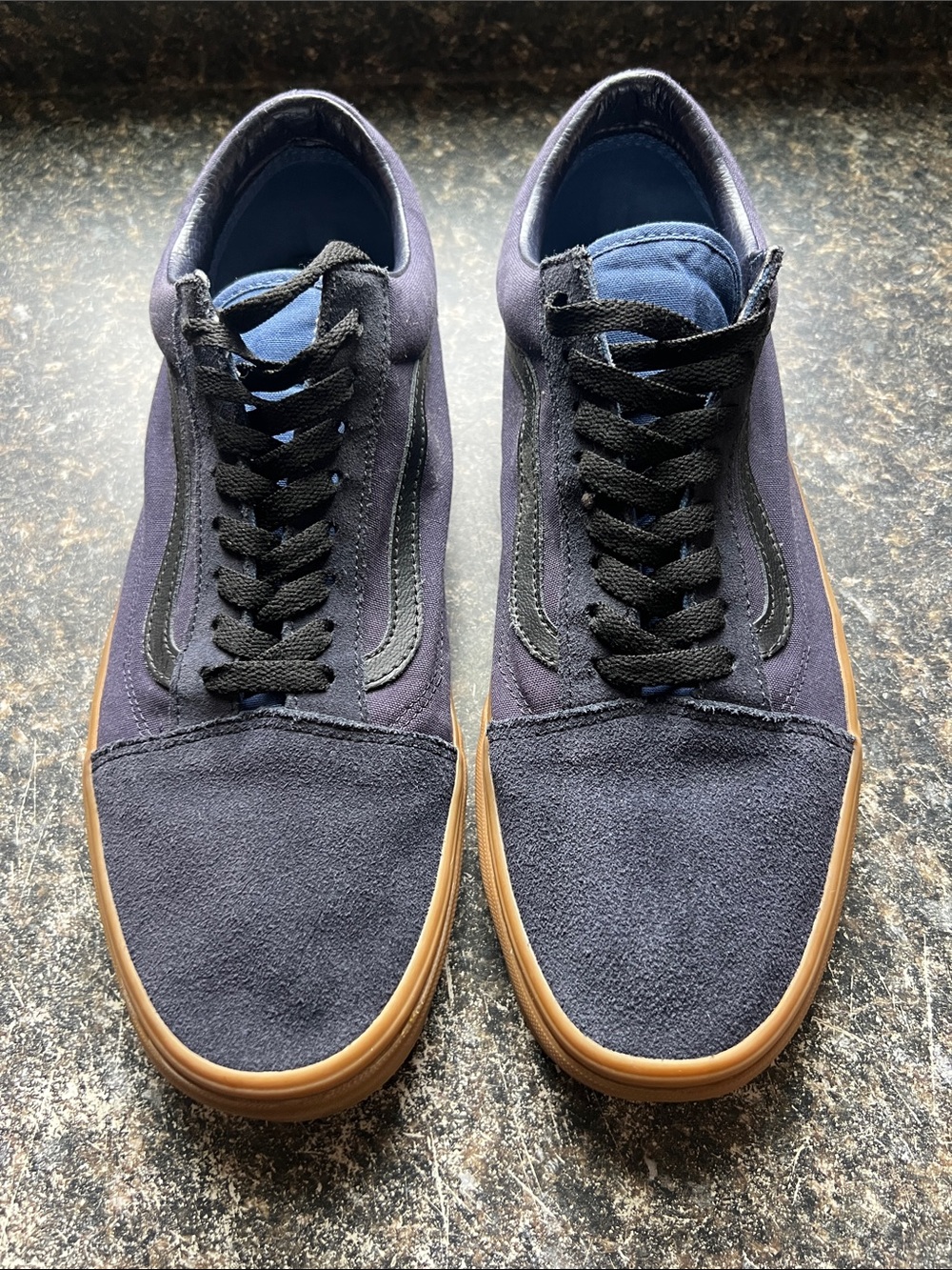 Vans Old Skool Navy Blue Suede Gum Sole Low Top Skate Shoes Sz 13